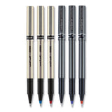 Deluxe Stick Roller Ball Pen, Micro 0.5 Mm, Black Ink, Metallic Gray Barrel, Dozen