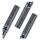 Deluxe Stick Roller Ball Pen, Micro 0.5 Mm, Black Ink, Metallic Gray Barrel, Dozen
