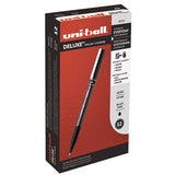 Deluxe Stick Roller Ball Pen, Micro 0.5 Mm, Black Ink, Metallic Gray Barrel, Dozen