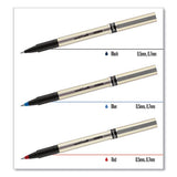 Deluxe Stick Roller Ball Pen, Micro 0.5 Mm, Blue Ink, Metallic Gray Barrel, Dozen