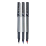 Deluxe Stick Roller Ball Pen, Micro 0.5 Mm, Blue Ink, Metallic Gray Barrel, Dozen