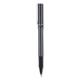 Deluxe Stick Roller Ball Pen, Micro 0.5 Mm, Blue Ink, Metallic Gray Barrel, Dozen