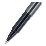 Deluxe Stick Roller Ball Pen, Micro 0.5 Mm, Blue Ink, Metallic Gray Barrel, Dozen