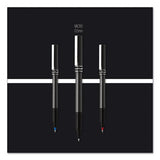 Deluxe Stick Roller Ball Pen, Micro 0.5 Mm, Blue Ink, Metallic Gray Barrel, Dozen
