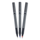 Deluxe Stick Roller Ball Pen, Micro 0.5 Mm, Blue Ink, Metallic Gray Barrel, Dozen