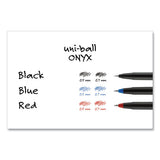 Onyx Stick Roller Ball Pen, Micro 0.5 Mm, Black Ink, Black Matte Barrel, Dozen