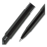 Onyx Stick Roller Ball Pen, Micro 0.5 Mm, Blue Ink, Black Matte Barrel, Dozen