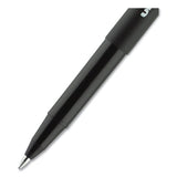 Onyx Stick Roller Ball Pen, Micro 0.5 Mm, Blue Ink, Black Matte Barrel, Dozen
