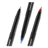 Onyx Stick Roller Ball Pen, Micro 0.5 Mm, Blue Ink, Black Matte Barrel, Dozen