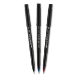Onyx Stick Roller Ball Pen, Micro 0.5 Mm, Blue Ink, Black Matte Barrel, Dozen