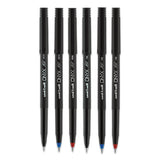 Onyx Stick Roller Ball Pen, Micro 0.5 Mm, Blue Ink, Black Matte Barrel, Dozen