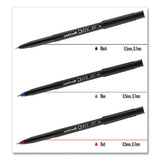 Onyx Stick Roller Ball Pen, Micro 0.5 Mm, Blue Ink, Black Matte Barrel, Dozen