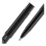 Onyx Stick Roller Ball Pen, Micro 0.5 Mm, Red Ink, Black Matte Barrel, Dozen