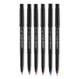 Onyx Stick Roller Ball Pen, Micro 0.5 Mm, Red Ink, Black Matte Barrel, Dozen