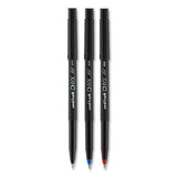 Onyx Stick Roller Ball Pen, Micro 0.5 Mm, Red Ink, Black Matte Barrel, Dozen