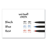 Onyx Stick Roller Ball Pen, Micro 0.5 Mm, Red Ink, Black Matte Barrel, Dozen
