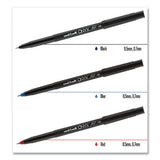 Onyx Stick Roller Ball Pen, Micro 0.5 Mm, Red Ink, Black Matte Barrel, Dozen