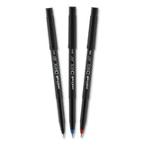 Onyx Stick Roller Ball Pen, Micro 0.5 Mm, Red Ink, Black Matte Barrel, Dozen