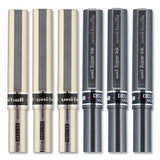 Deluxe Stick Roller Ball Pen, Fine 0.7 Mm, Black Ink, Champagne Barrel, Dozen