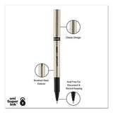 Deluxe Stick Roller Ball Pen, Fine 0.7 Mm, Black Ink, Champagne Barrel, Dozen