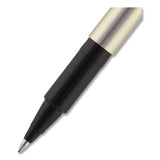Deluxe Stick Roller Ball Pen, Fine 0.7 Mm, Black Ink, Champagne Barrel, Dozen