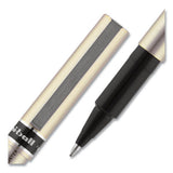 Deluxe Stick Roller Ball Pen, Fine 0.7 Mm, Blue Ink, Champagne Barrel, Dozen