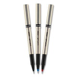 Deluxe Stick Roller Ball Pen, Fine 0.7 Mm, Blue Ink, Champagne Barrel, Dozen