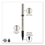Deluxe Stick Roller Ball Pen, Fine 0.7 Mm, Blue Ink, Champagne Barrel, Dozen