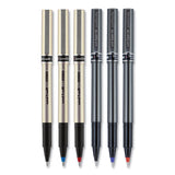 Deluxe Stick Roller Ball Pen, Fine 0.7 Mm, Blue Ink, Champagne Barrel, Dozen