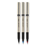 Deluxe Stick Roller Ball Pen, Fine 0.7 Mm, Blue Ink, Champagne Barrel, Dozen