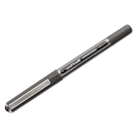 Vision Stick Roller Ball Pen, Micro 0.5 Mm, Black Ink, Black-gray Barrel, Dozen