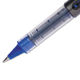 Vision Stick Roller Ball Pen, Micro 0.5 Mm, Blue Ink, Blue-gray Barrel, Dozen