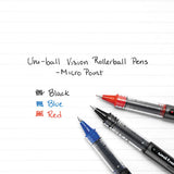 Vision Stick Roller Ball Pen, Micro 0.5 Mm, Red Ink, Gray-red Barrel, Dozen