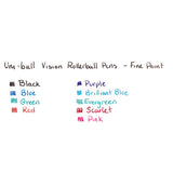 Vision Stick Roller Ball Pen, Fine 0.7 Mm, Black Ink, Black-gray Barrel, Dozen