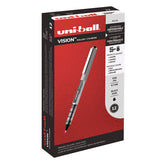 Vision Stick Roller Ball Pen, Fine 0.7 Mm, Black Ink, Black-gray Barrel, Dozen