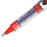 Vision Stick Roller Ball Pen, Fine 0.7 Mm, Red Ink, Gray-red Barrel, Dozen