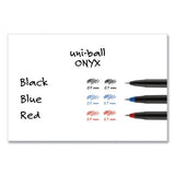 Onyx Stick Roller Ball Pen, Fine 0.7 Mm, Red Ink, Black Matte Barrel, Dozen