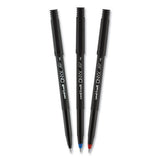 Onyx Stick Roller Ball Pen, Fine 0.7 Mm, Blue Ink, Black Matte Barrel, Dozen