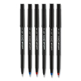 Onyx Stick Roller Ball Pen, Fine 0.7 Mm, Blue Ink, Black Matte Barrel, Dozen