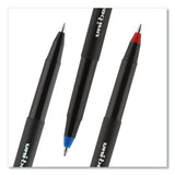 Onyx Stick Roller Ball Pen, Fine 0.7 Mm, Blue Ink, Black Matte Barrel, Dozen