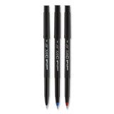 Onyx Stick Roller Ball Pen, Fine 0.7 Mm, Blue Ink, Black Matte Barrel, Dozen