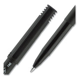 Onyx Stick Roller Ball Pen, Fine 0.7 Mm, Blue Ink, Black Matte Barrel, Dozen