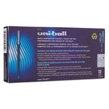 Stick Roller Ball Pen, Micro 0.5mm, Blue Ink, Black Matte Barrel, Dozen