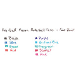 Vision Stick Roller Ball Pen, Fine 0.7 Mm, Evergreen Ink, Gray Barrel, Dozen