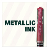 Impact Stick Gel Pen, Medium 1mm, Silver Metallic Ink, Silver Barrel