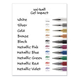 Impact Stick Gel Pen, Medium 1mm, Silver Metallic Ink, Silver Barrel