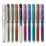 Impact Stick Gel Pen, Medium 1mm, Silver Metallic Ink, Silver Barrel
