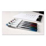 Vision Elite Stick Roller Ball Pen, 0.8 Mm, Blue-black Ink, White-blue Black Barrel