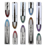 Vision Elite Stick Roller Ball Pen, 0.8 Mm, Blue-black Ink, White-blue Black Barrel