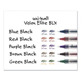 Vision Elite Stick Roller Ball Pen, 0.8 Mm, Blue-black Ink, White-blue Black Barrel